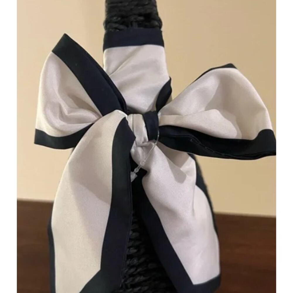 Straw Mini Bag with Bow - A New Day™ Black Woven Paper Straw Structured s23 - Picture 7 of 8
